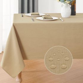 Faux Linen Rectangle Tablecloth Waterproof 60x84 inch Table Cloth Stain and Wrinkle Resistant Washable, Decorative Fabric Table Cover for Dining