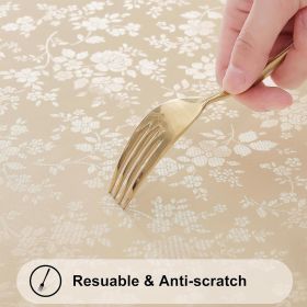 Smiry Rectangle Table Cloth, Waterproof Heavy Duty Vinyl Tablecloths, Wipeable Washable Table Cover for Kitchen and Dining Room (Beige, 60" X 84"