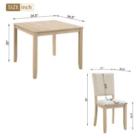 Modern 4 Person Dining Table Set with 4 Chairs, Dining Table Set for 4 People, 5-piece Wooden Dining Table Set for Living Room
