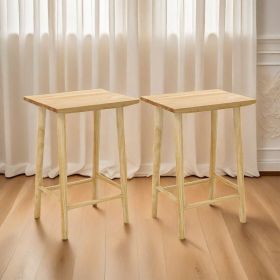25.5 Inch Bar Stools Set of 2 with Footrest Kitchen and Dining RoomTable Benches