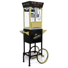 12oz Popcorn Machine Cart, Popcorn Cart with Wheels, Vintage Popcorn Machine with Stainless Steel Kettle (Color: 3)