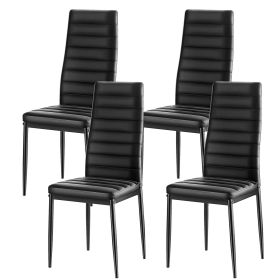 Modern Dining Room Accent Chairs Set of 4, Upholstered Leather Side Chair for Dining Tables (Default: Default)