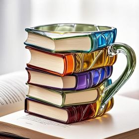 Unique Book Shaped Glass Mug Coffee Tea Cup Creative Gift For Book Lovers Double Duty Drinkware And Decoration (Option: Type B-1PCS)